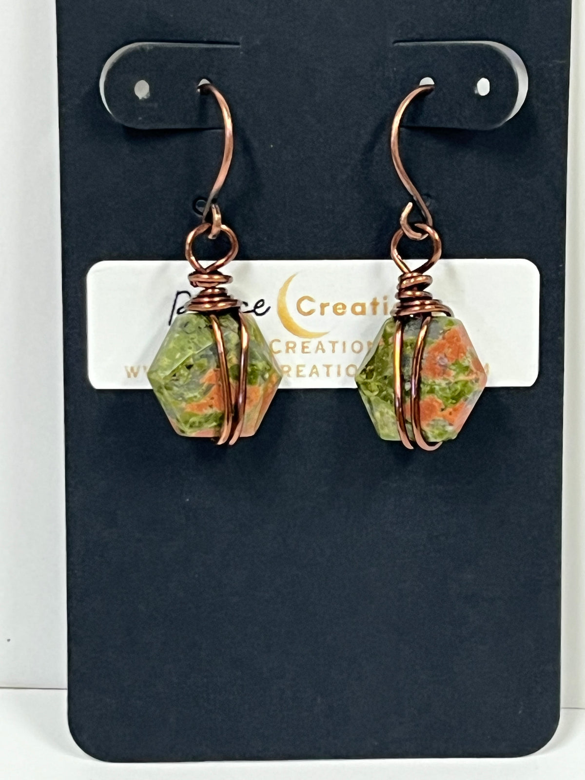 WIRE-WRAPPED UNIKITE DANGLES (ACP) | Gemstone Earrings