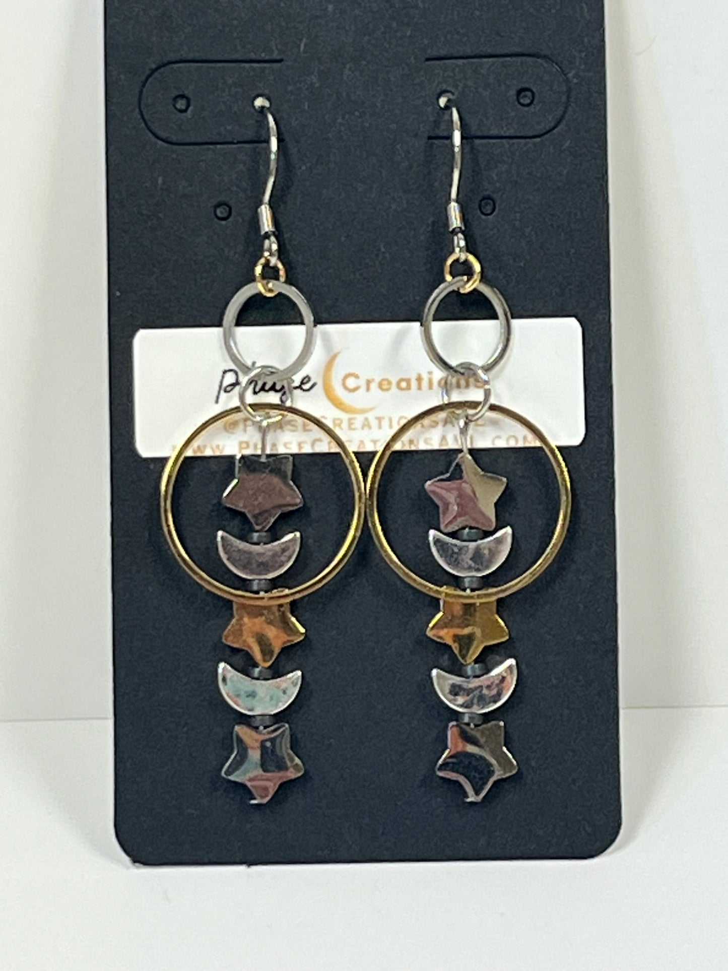 MOON + STAR DANGLES | Earrings