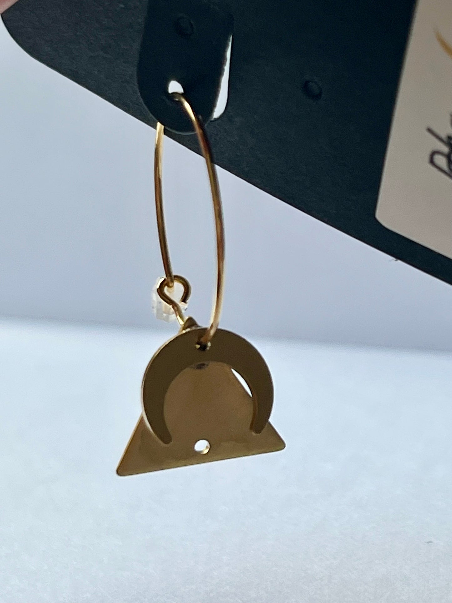 CRESCENT MOON MOUNTAIN MINI HOOPS (GP)| Earrings