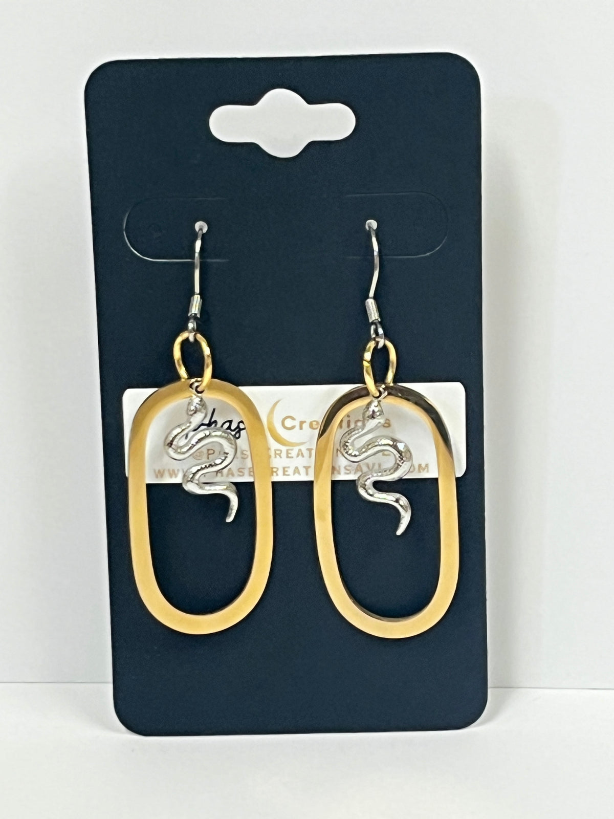 DAINTY SERPENTINE DANGLES (GP+SS) | Earrings