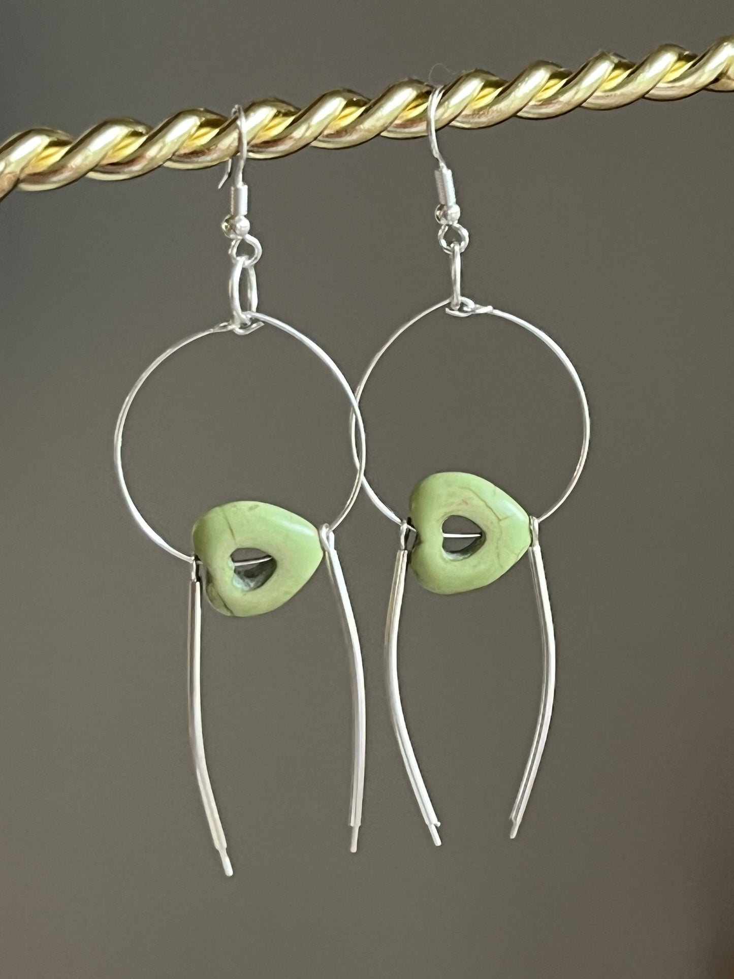 CERAMIC HEART (GREEN) | Earrings