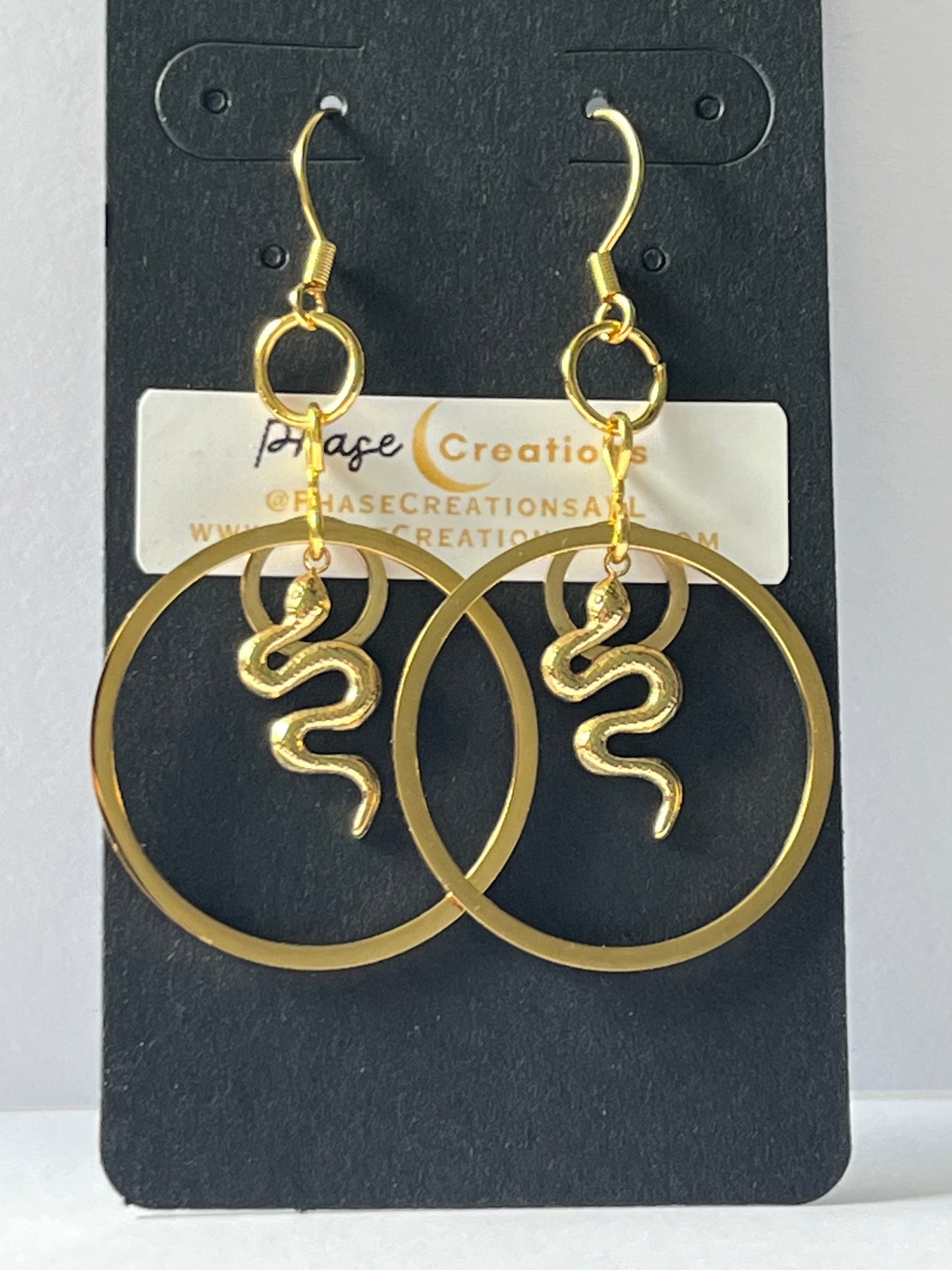 DAINTY SERPENTINE HOOP-DANGLES | Earrings