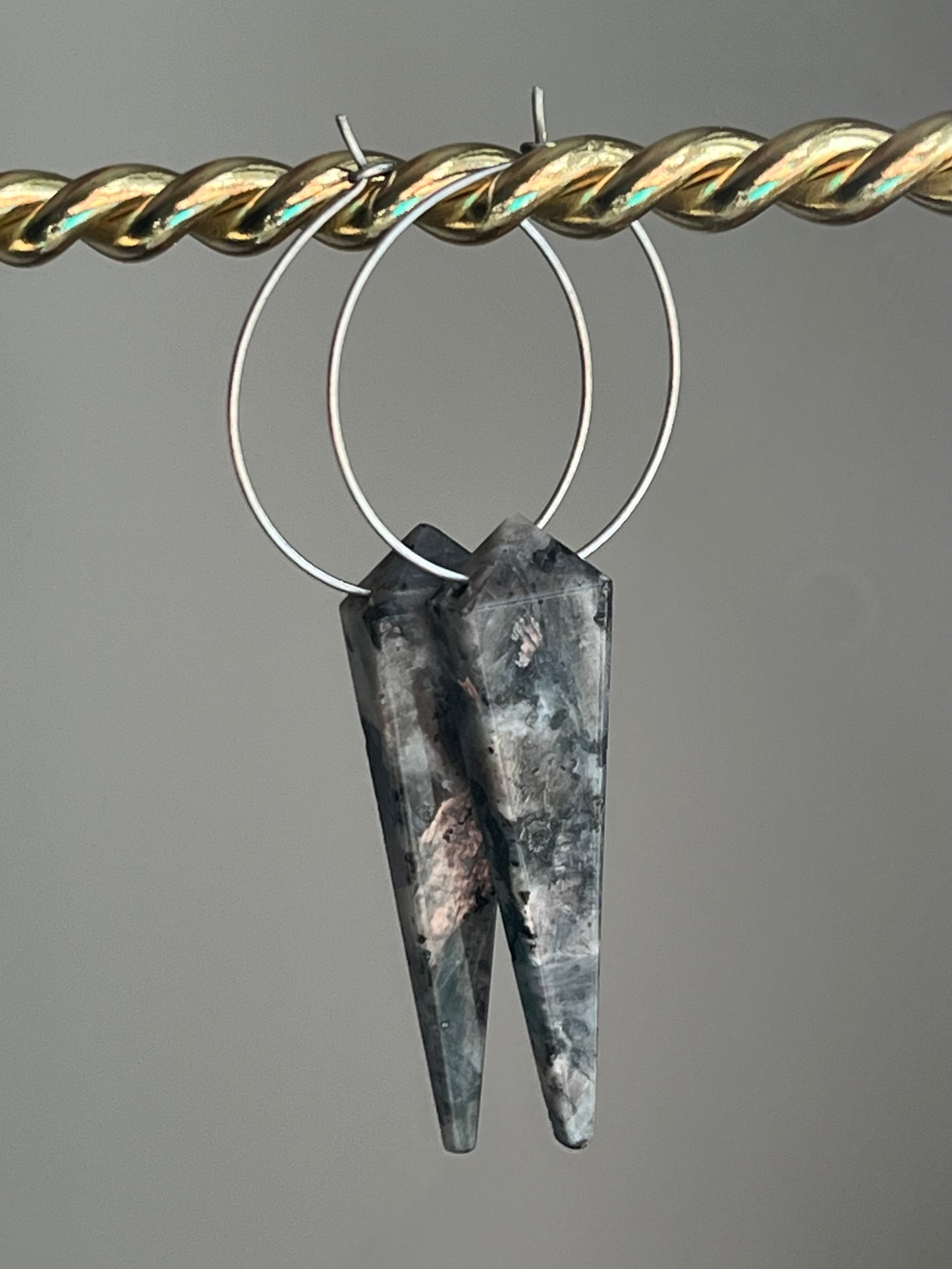 BLACK LABRADORITE KITE | GEMSTONE CRYSTAL Earrings