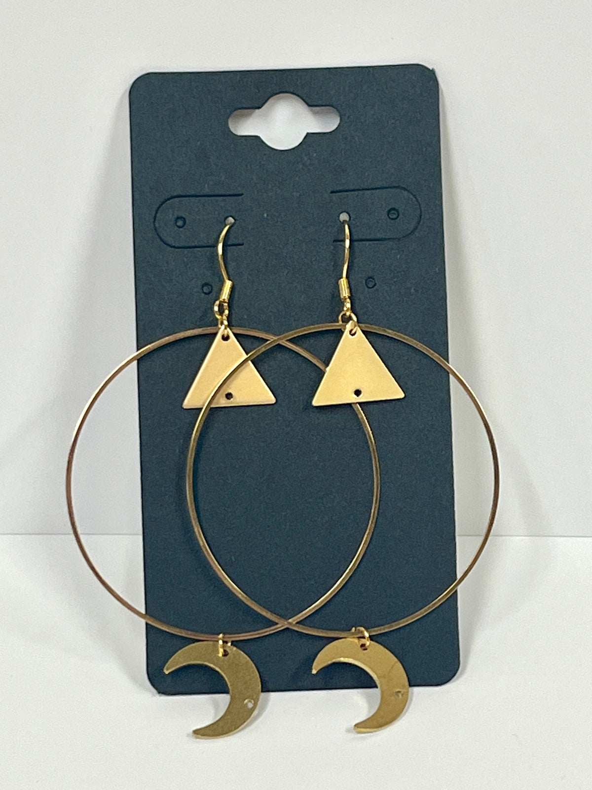 MOUNTAIN + CRESCENT MOON LARGE HOOP-DANGLE | Earrings
