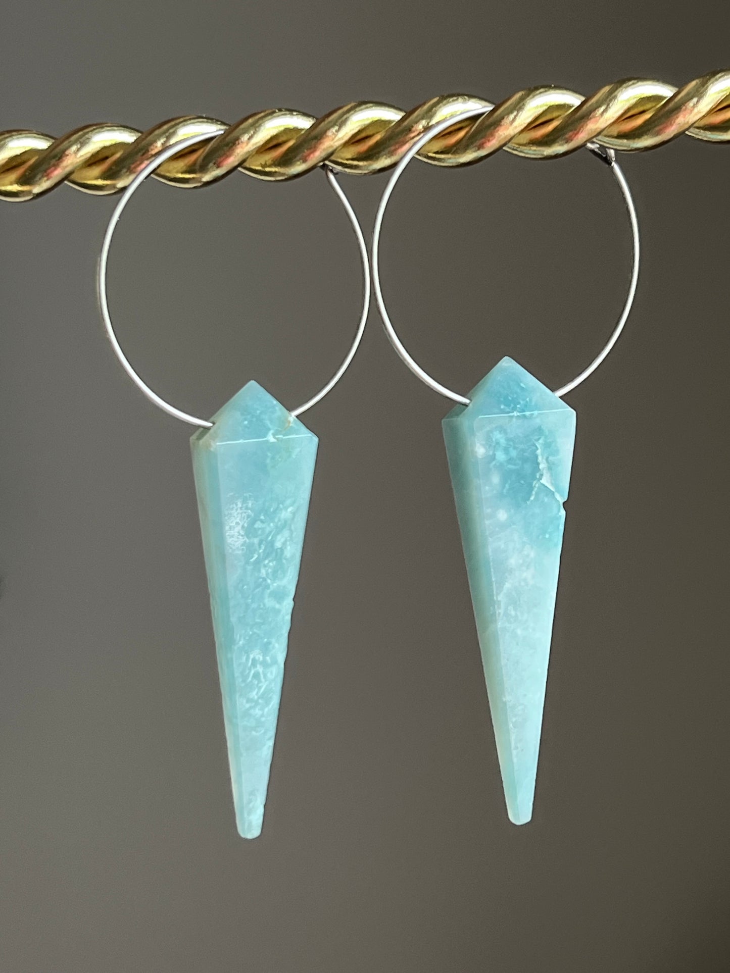 AMAZONITE KITE | GEMSTONE CRYSTAL Earrings