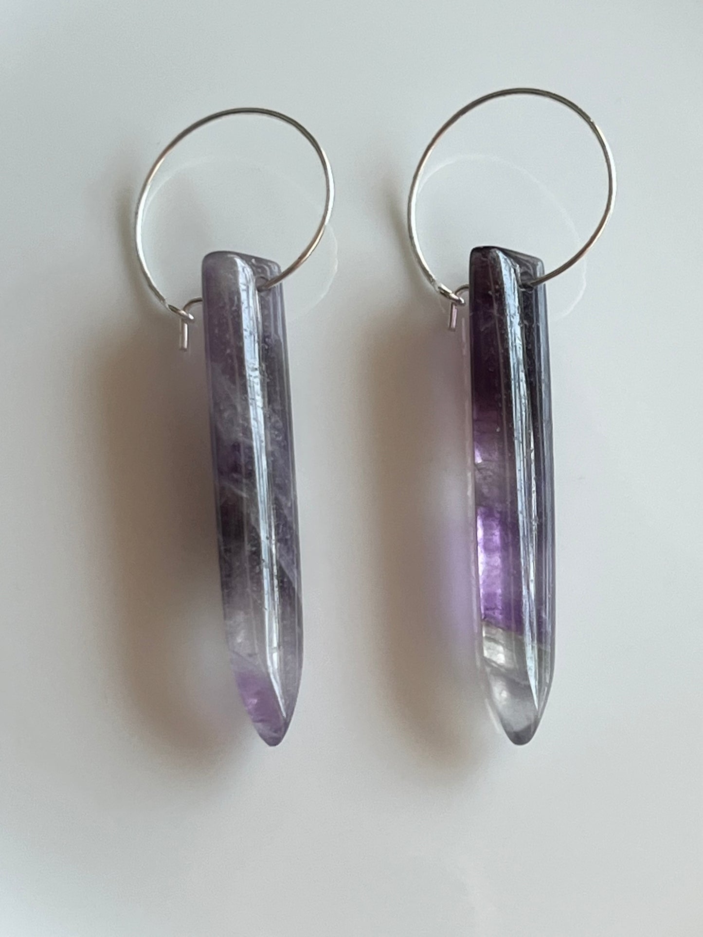 AMETHYST PUFF HOOP | GEMSTONE CRYSTAL Earrings