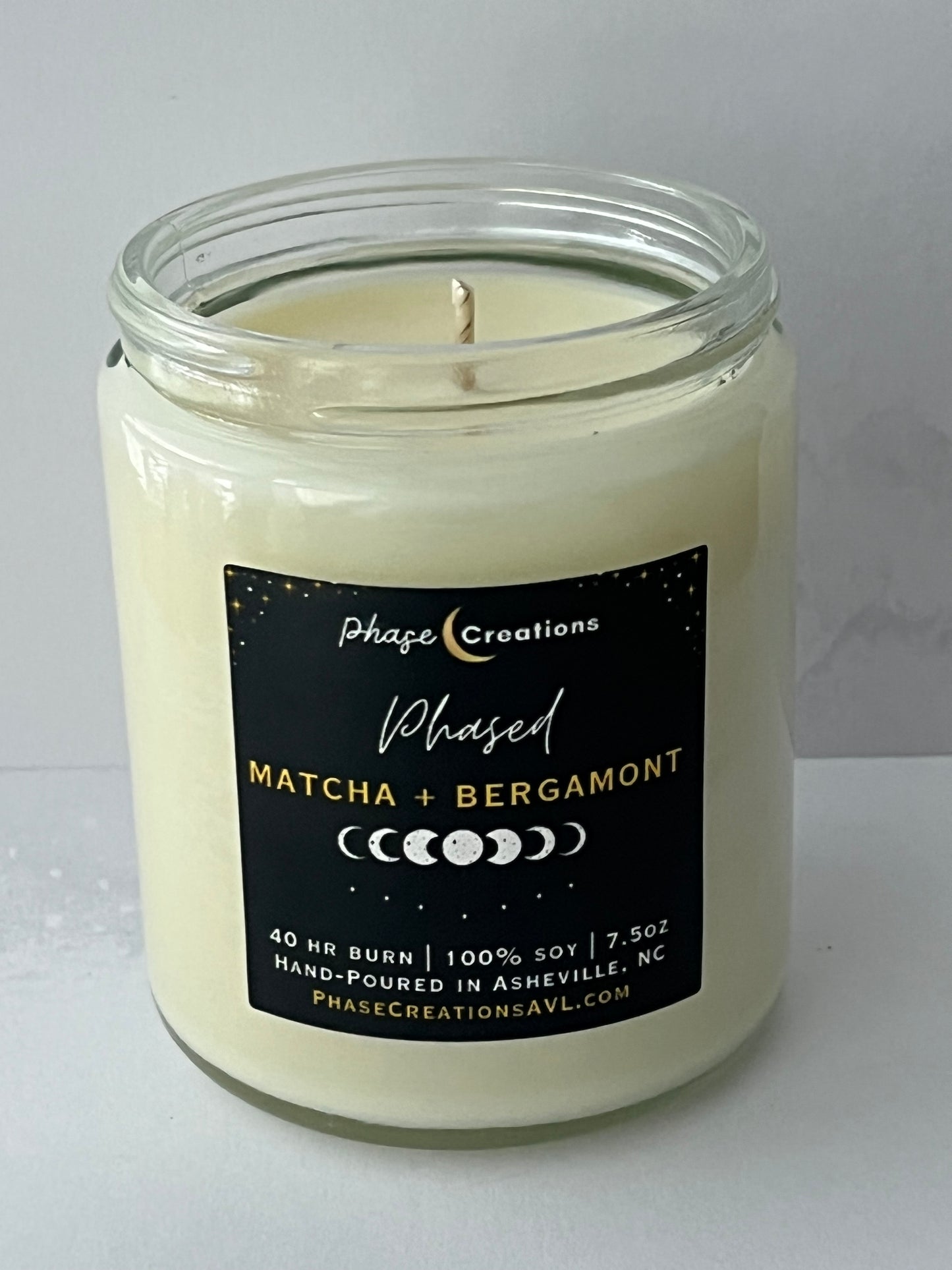 PHASED ~ Matcha + Bergamot | Hand-poured Premium Soy Candle