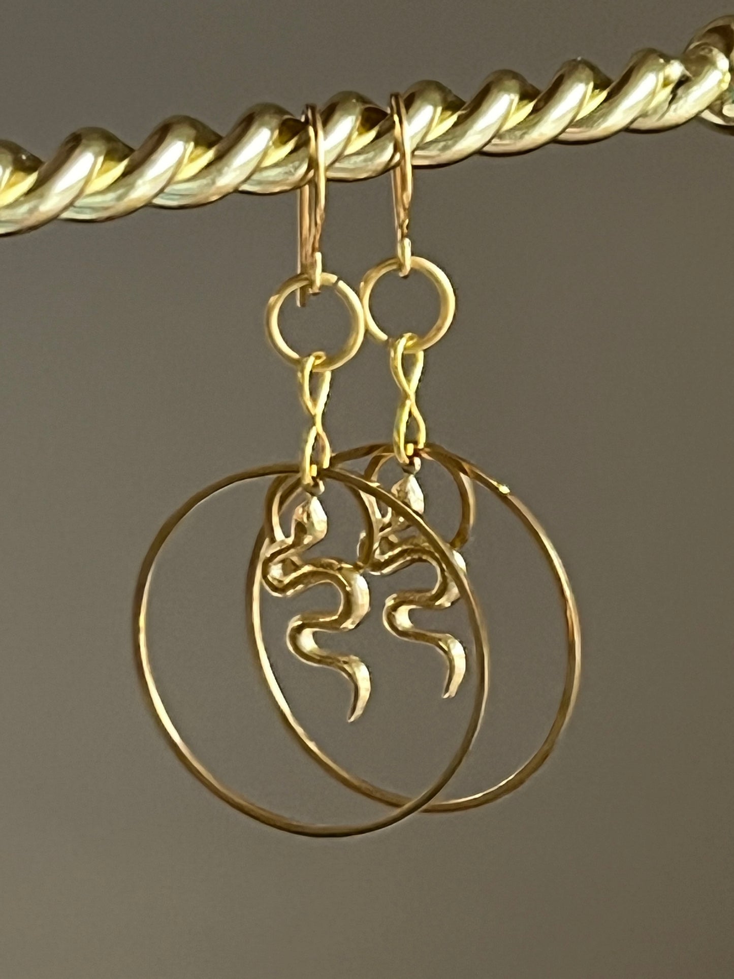DAINTY SERPENTINE HOOP-DANGLES | Earrings