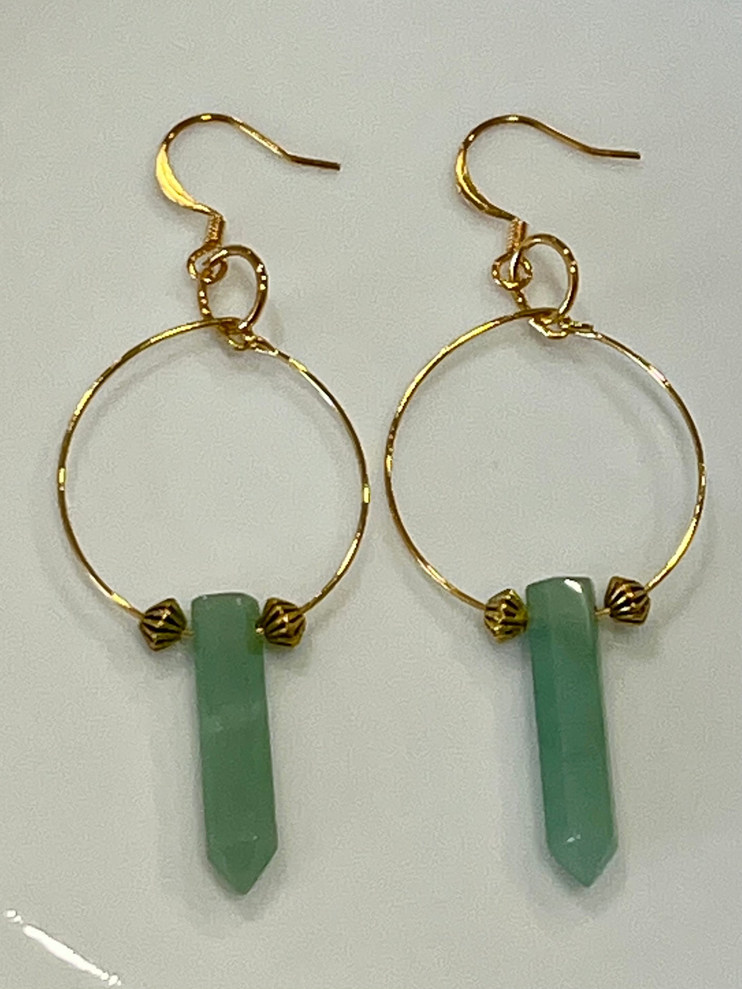 GREEN AVENTURINE HEX II | GEMSTONE CRYSTAL Earrings