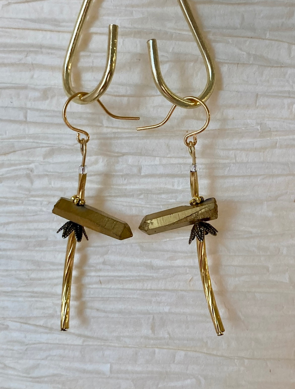 GOLD-PLATED QUARTZ | GEMSTONE CRYSTAL Earrings