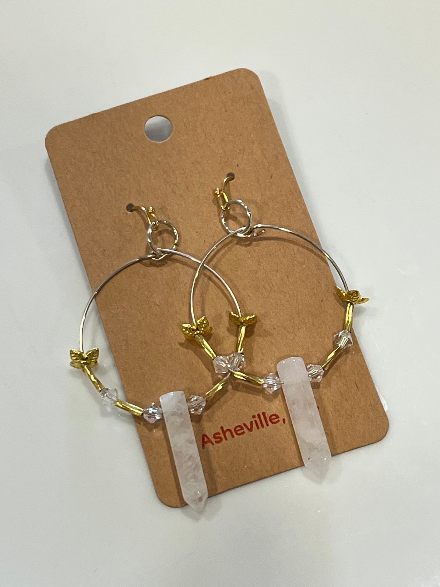 CLEAR QUARTZ HEX | GEMSTONE CRYSTAL Earrings