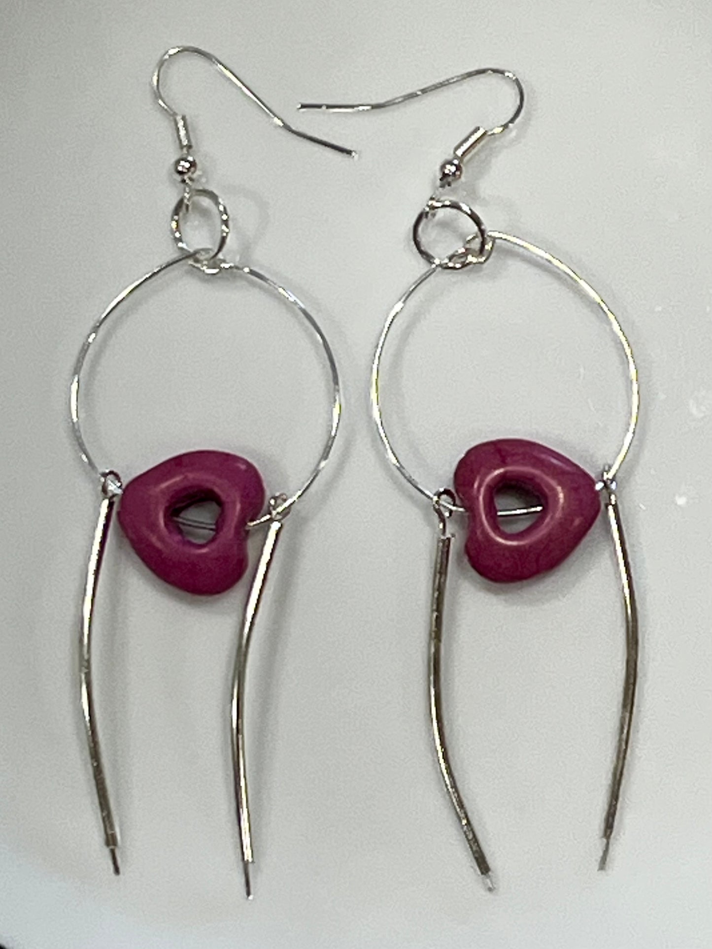 CERAMIC HEART (MAGENTA) | Earrings