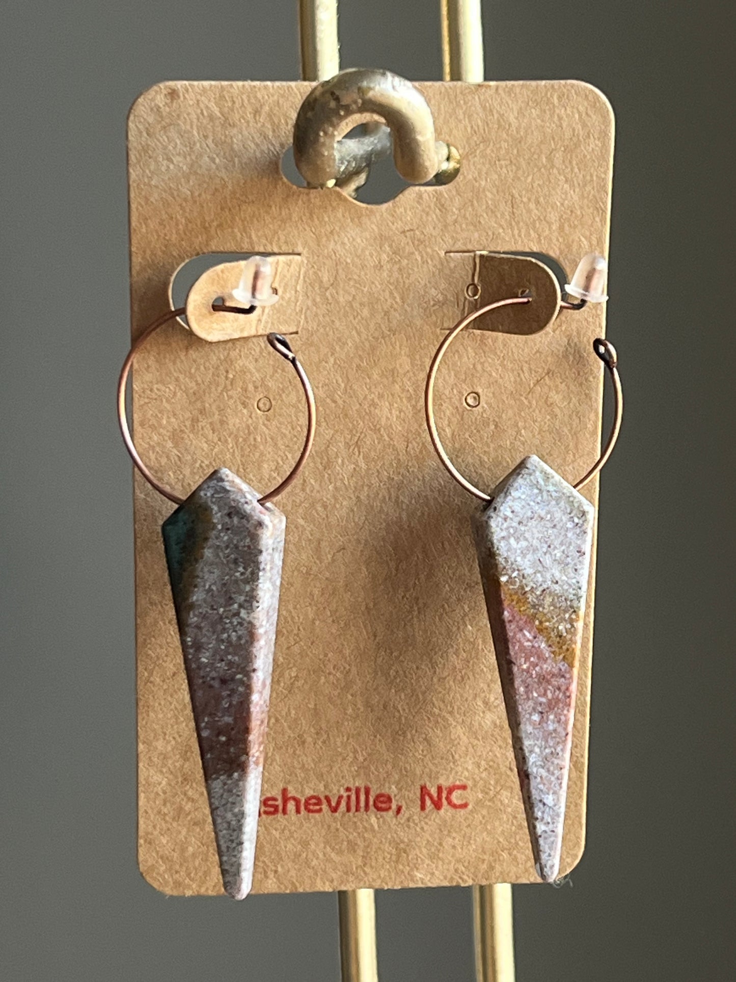 SANDY OCEAN JASPER KITE |GEMSTONE CRYSTAL Earrings