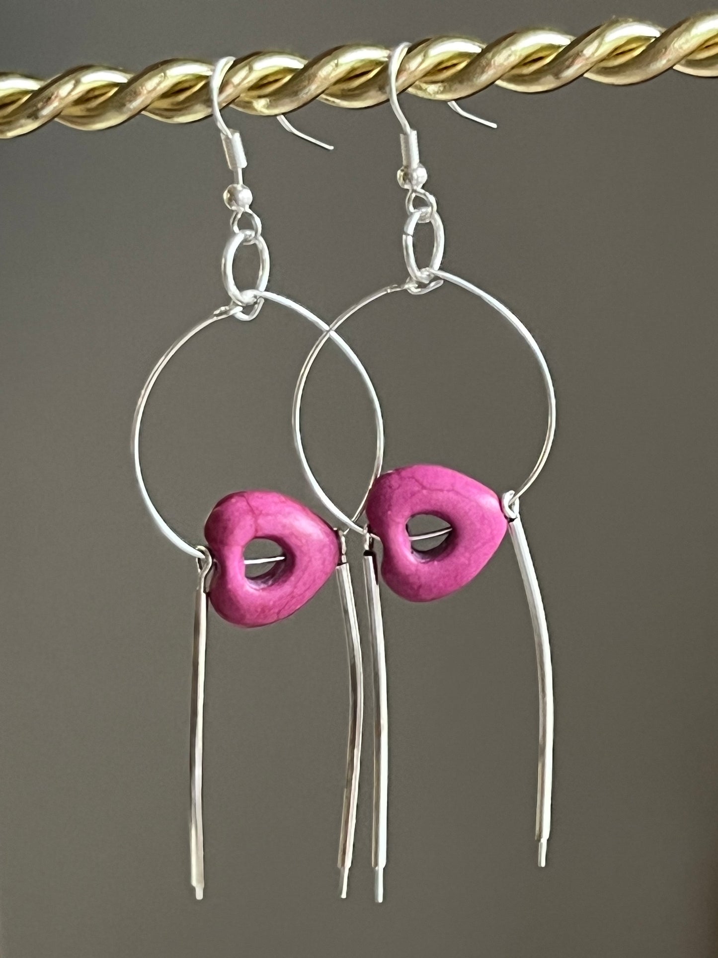 CERAMIC HEART (MAGENTA) | Earrings