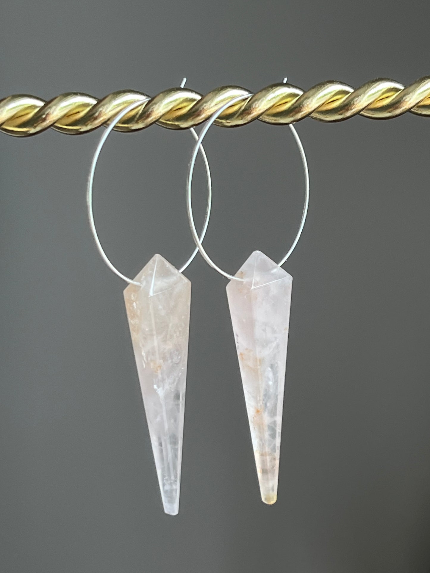 ROSE QUARTZ KITE (SP) | GEMSTONE CRYSTAL Earrings