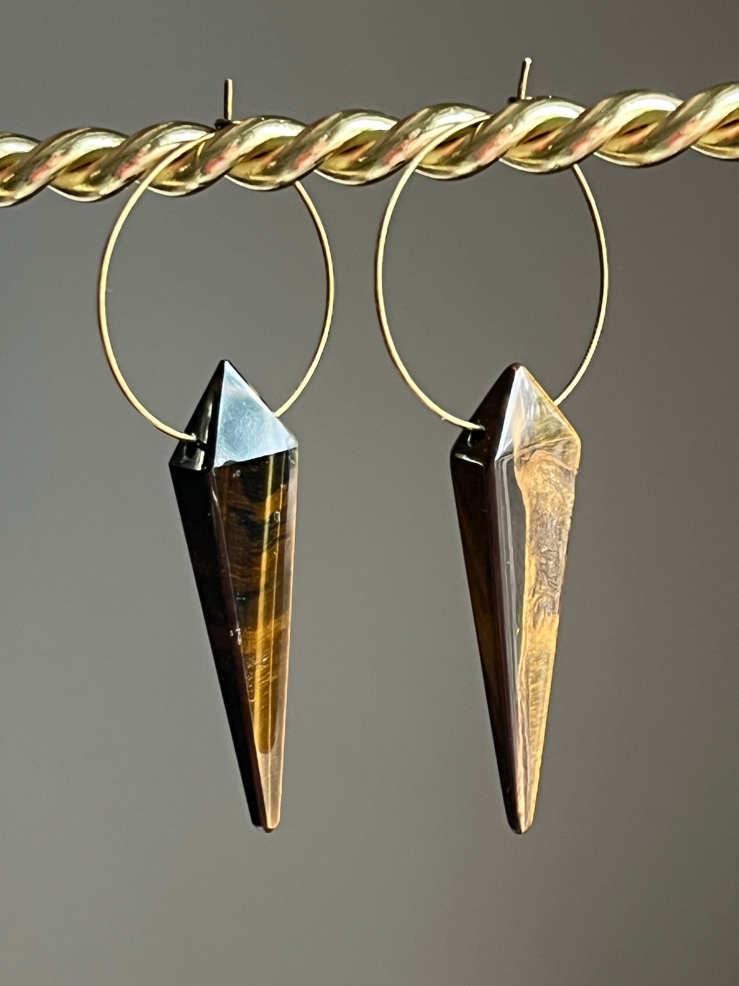 TIGERS EYE KITE (AB)| GEMSTONE CRYSTAL Earrings