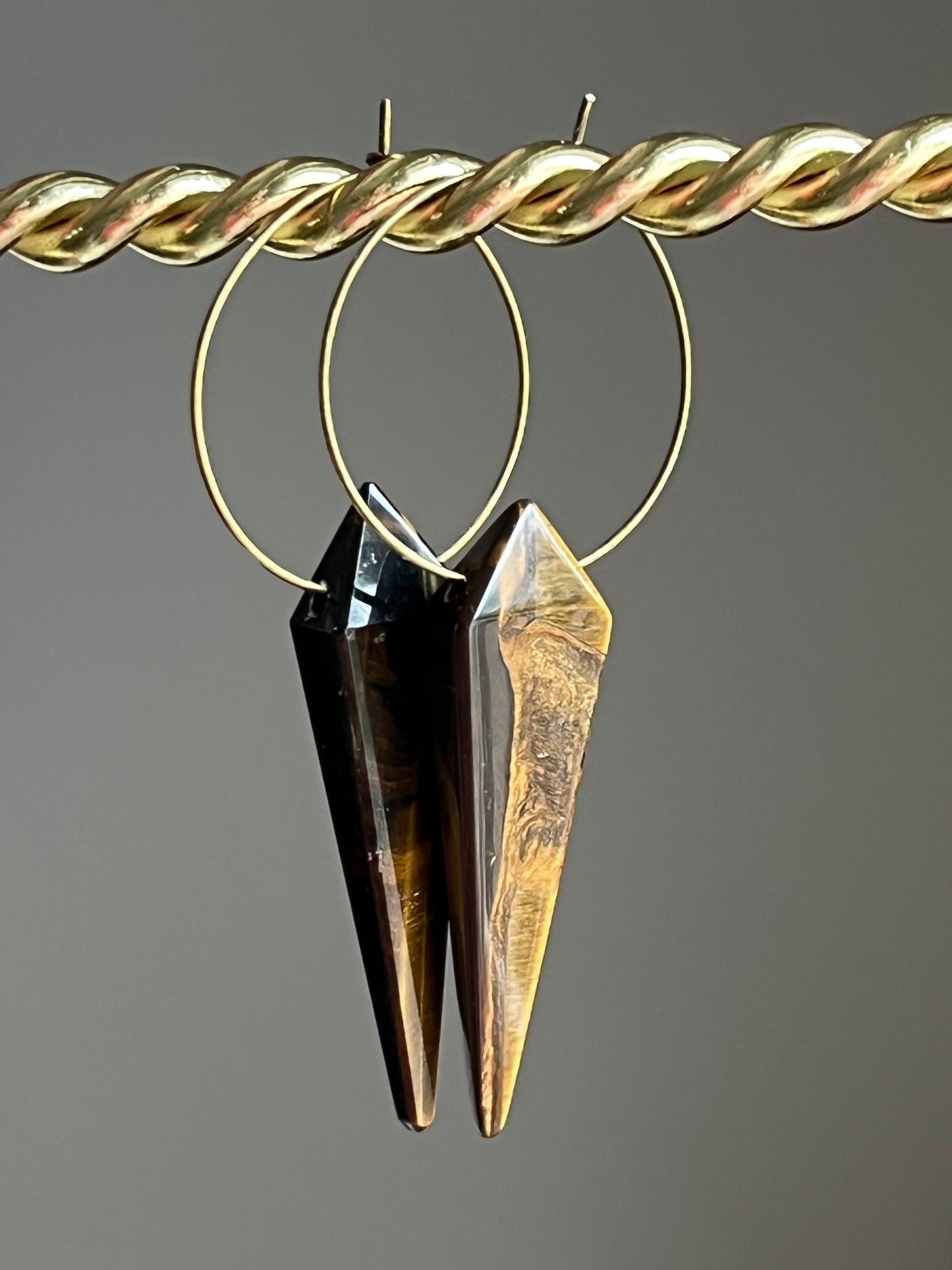 TIGERS EYE KITE (AB)| GEMSTONE CRYSTAL Earrings