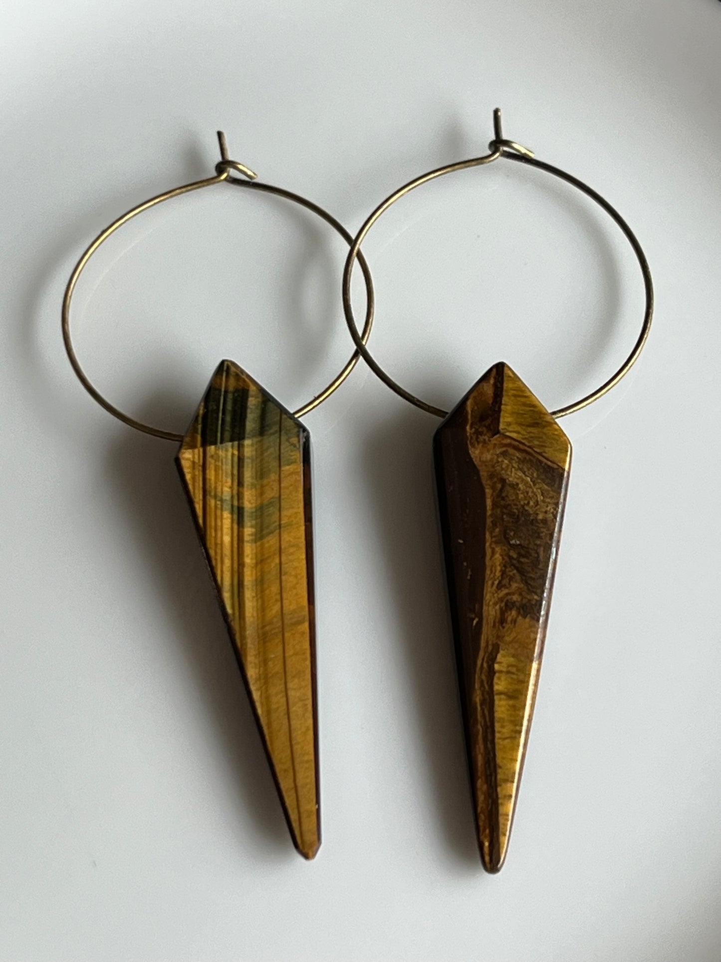 TIGERS EYE KITE (AB)| GEMSTONE CRYSTAL Earrings