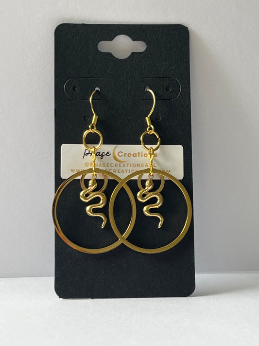 DAINTY SERPENTINE HOOP-DANGLES | Earrings