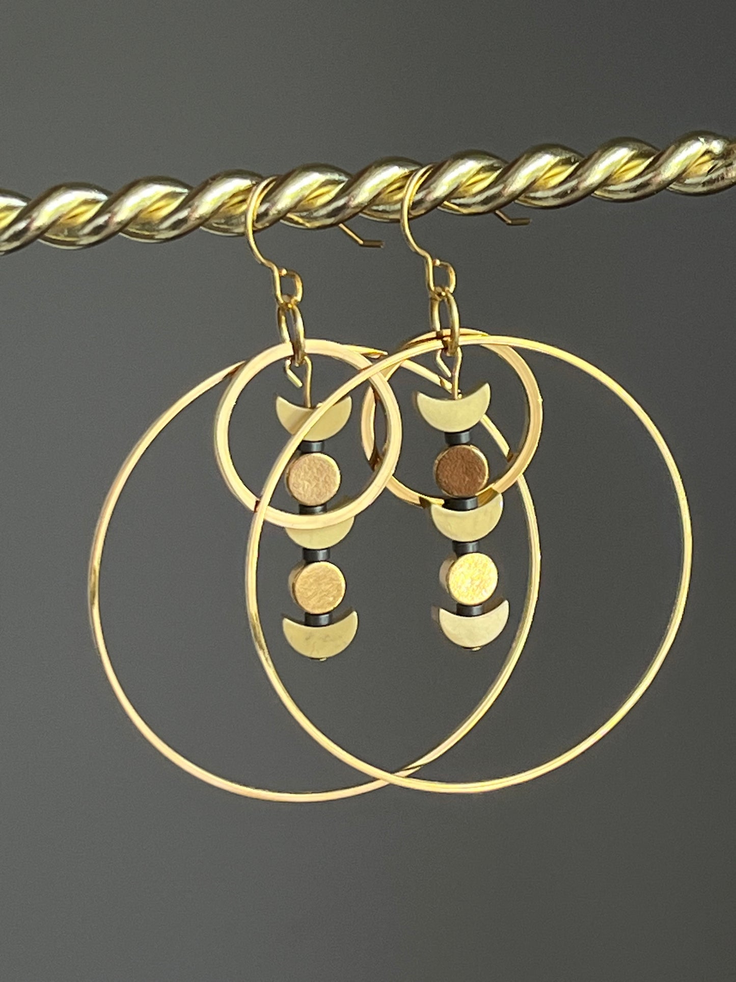 MOON ORBIT HOOP-DANGLES | Earrings
