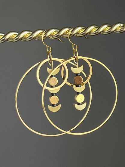 MOON ORBIT HOOP-DANGLES | Earrings