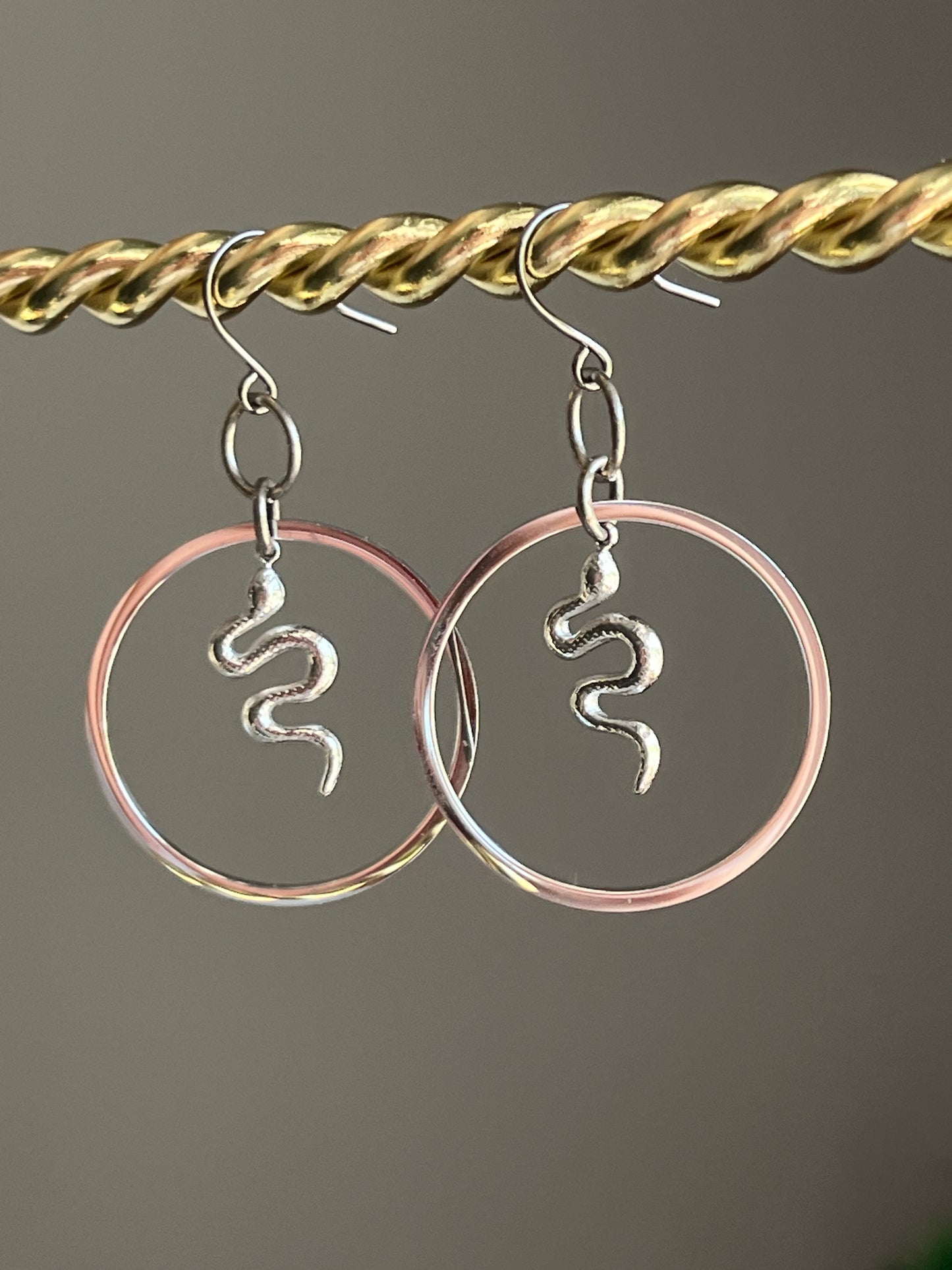 DAINTY SERPENTINE HOOP-DANGLES (SS) | Earrings