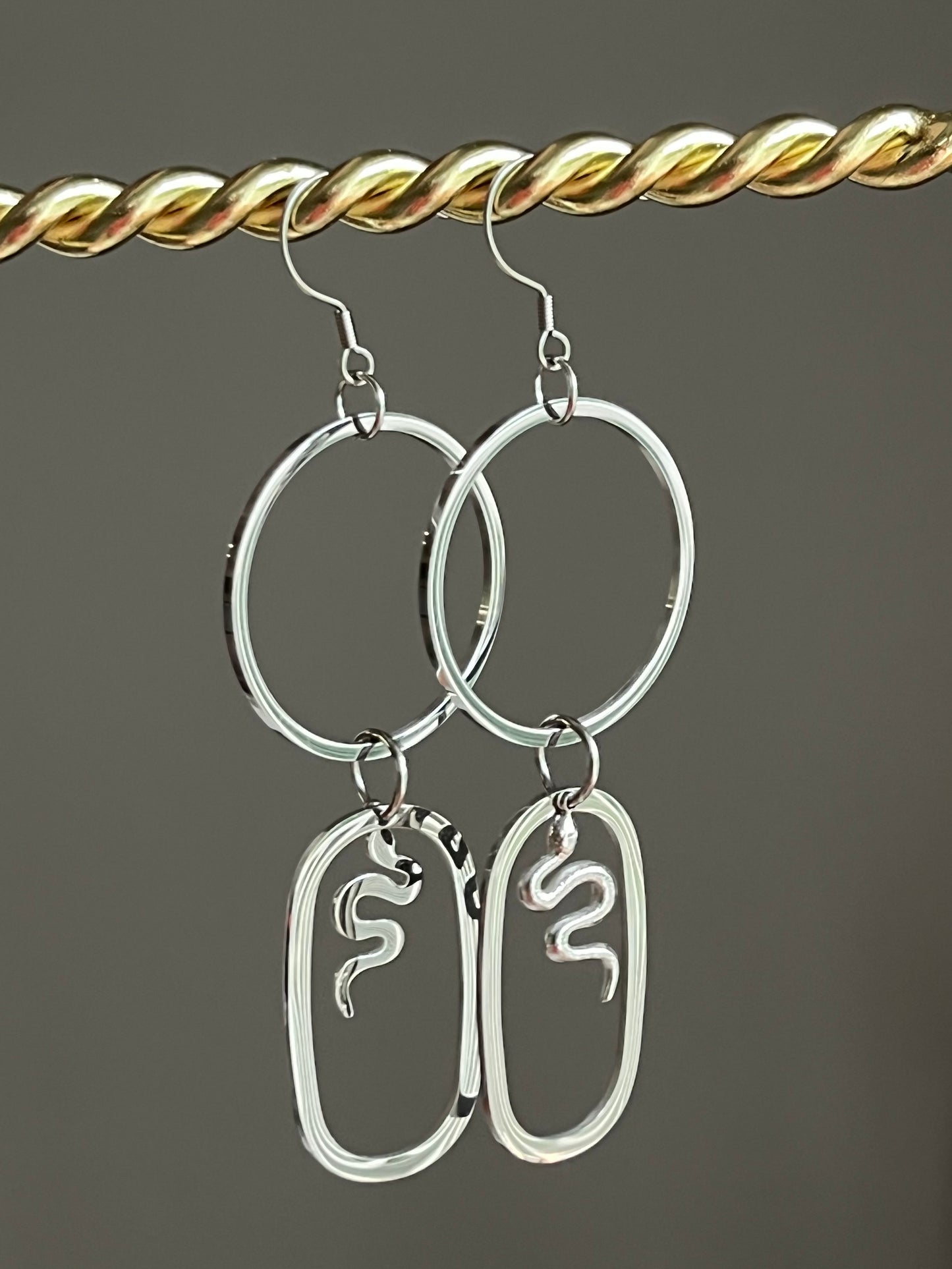 DAINTY SERPENTINE HOOP-DANGLES (SS)| Earrings