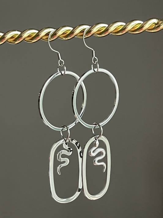 DAINTY SERPENTINE HOOP-DANGLES (SS)| Earrings
