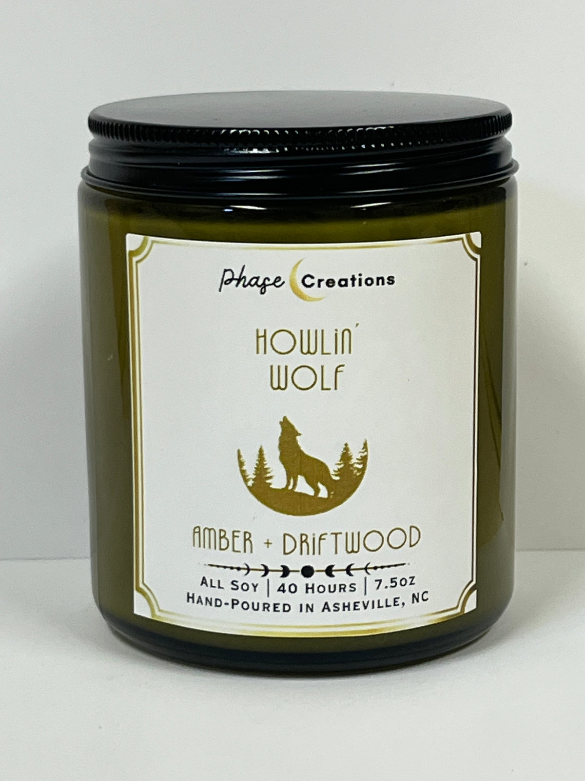 HOWLIN’ WOLF ~ Amber + Driftwood | 40 Hour ~ Hand-poured premium Soy Candle