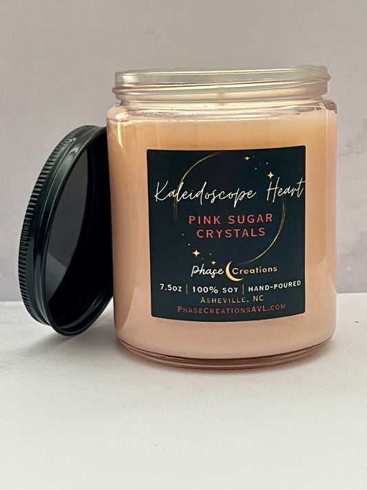 KALEIDOSCOPE HEART ~ Pink Sugar Crystals | Hand-poured Premium Soy Candle