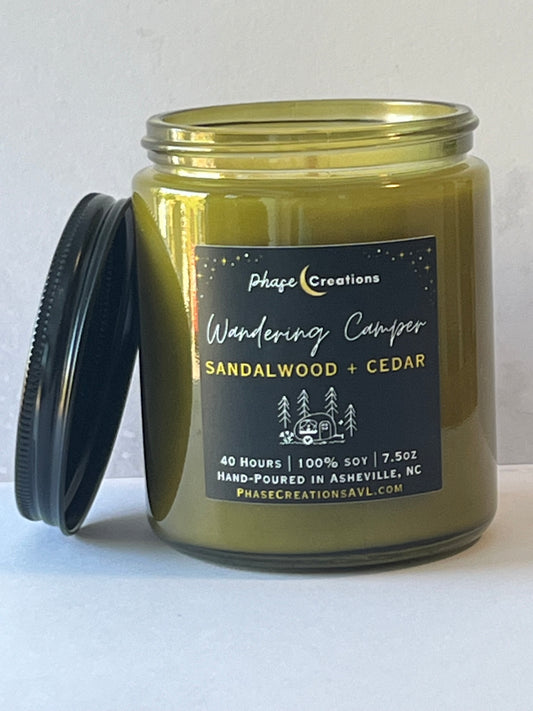 WANDERING CAMPER ~ Sandalwood + Cedar | 40 Hour ~ Hand-poured premium Soy Candle