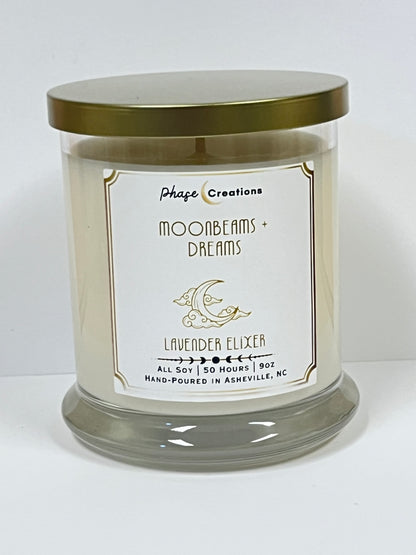 MOONBEAMS + DREAMS ~ Lavender Elixer | 50 Hour ~ Hand-poured premium Soy Candle