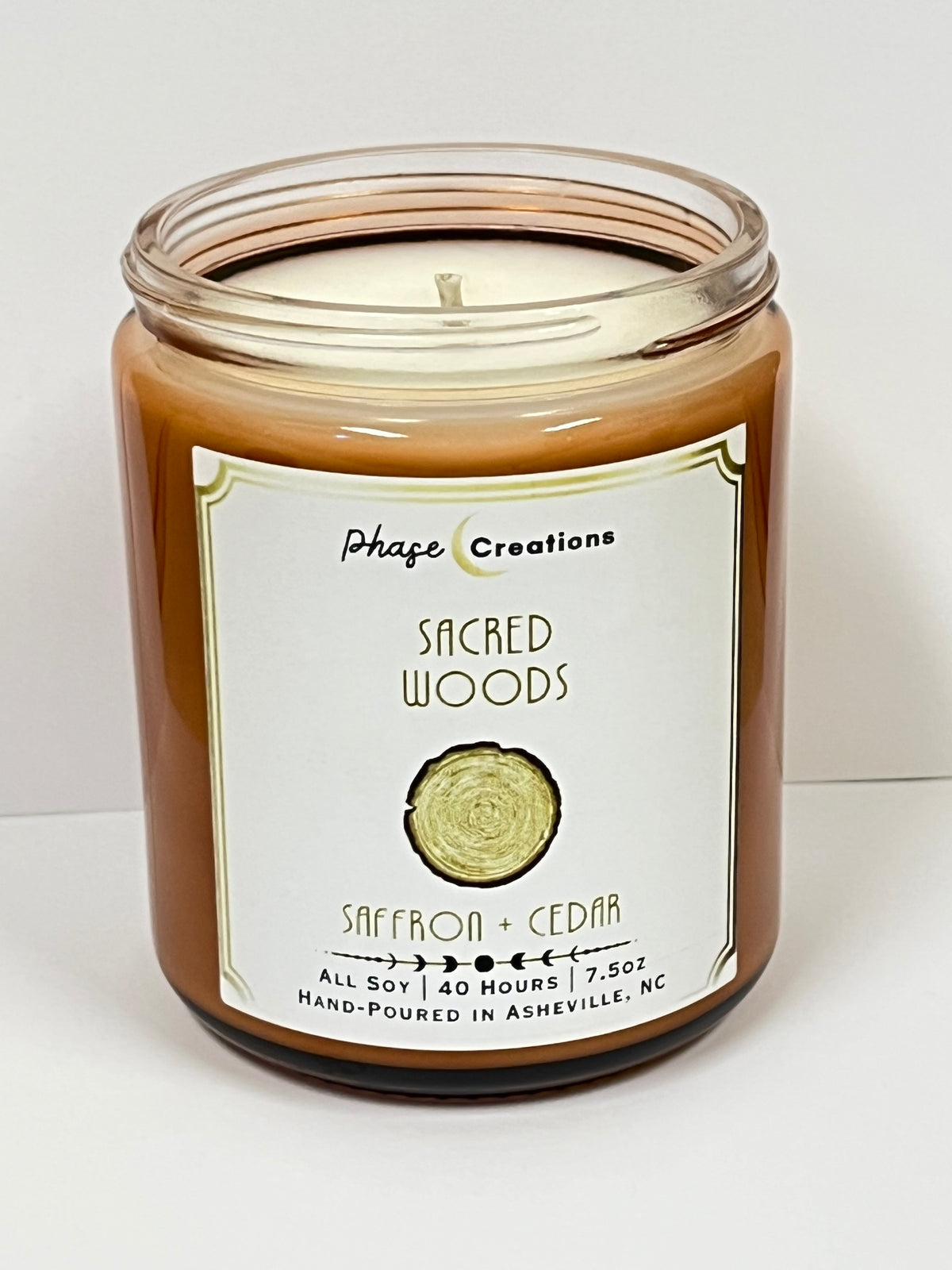 SACRED WOODS ~ Saffron + Cedarwood | 40 Hour ~ Hand-poured premium Soy Candle