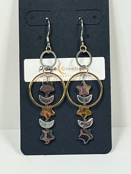 MOON + STAR DANGLES | Earrings
