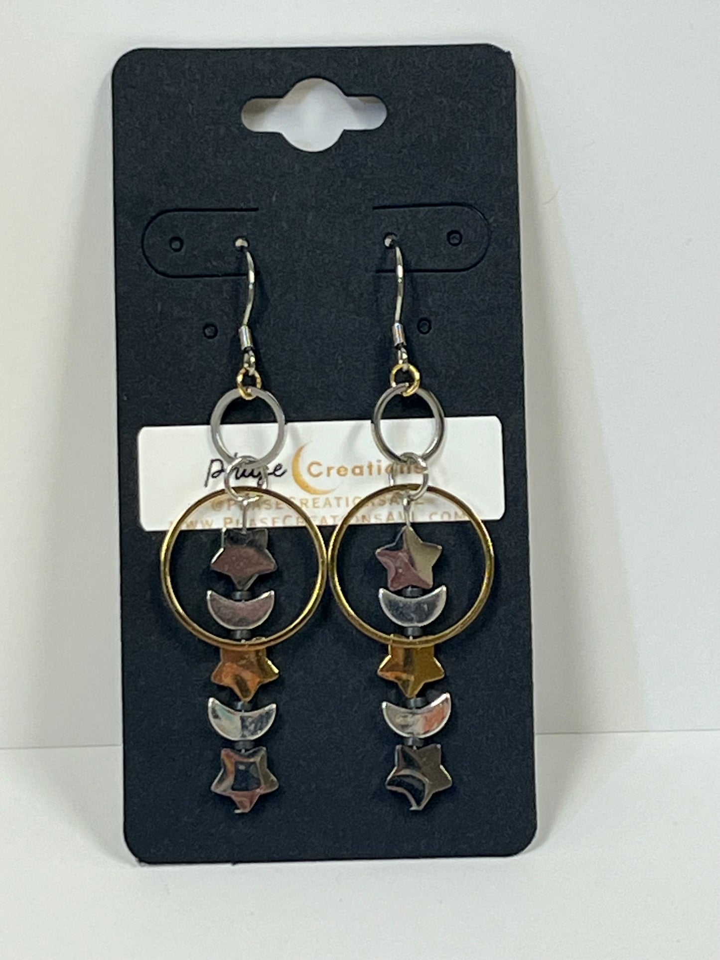 MOON + STAR DANGLES | Earrings