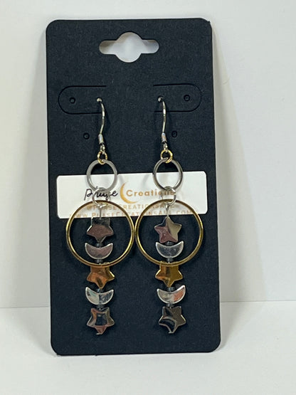 MOON + STAR DANGLES | Earrings