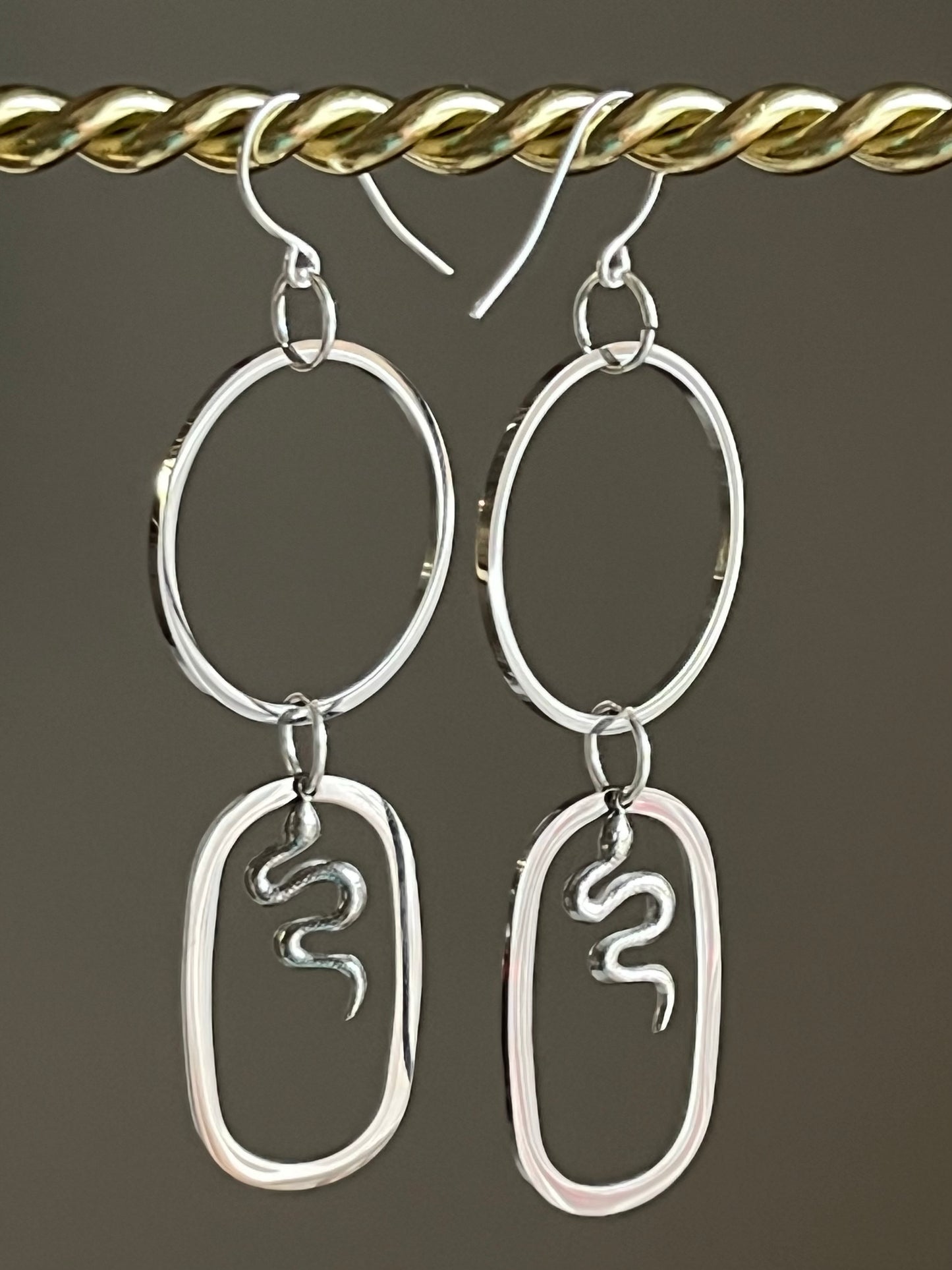DAINTY SERPENTINE HOOP-DANGLES (SS)| Earrings