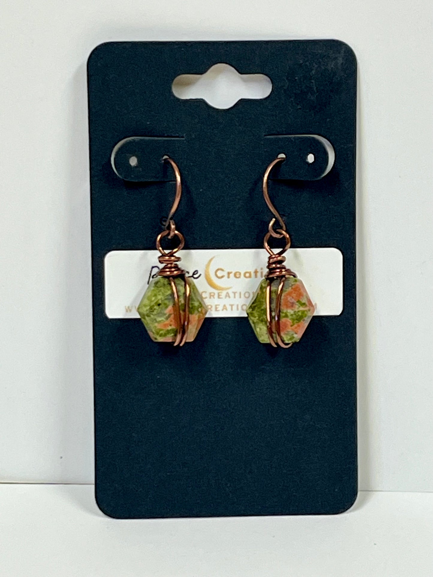 WIRE-WRAPPED UNIKITE DANGLES (ACP) | Gemstone Earrings