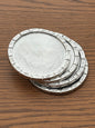 Round Silver Colored Metal Candle Coaster | Single Peice