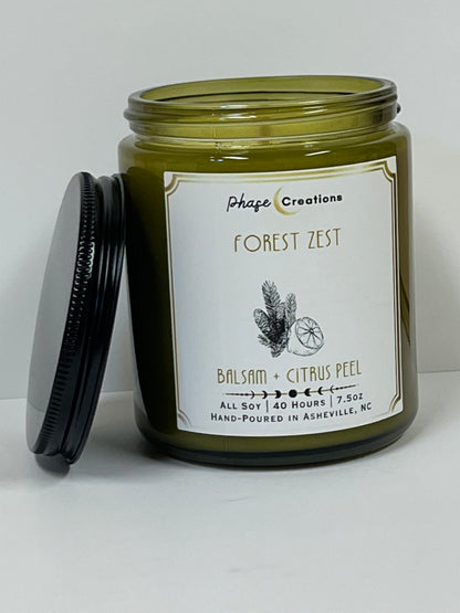 FOREST ZEST ~ Balsam + Citrus Peel | 40 Hour ~ Hand-poured premium Soy Candle