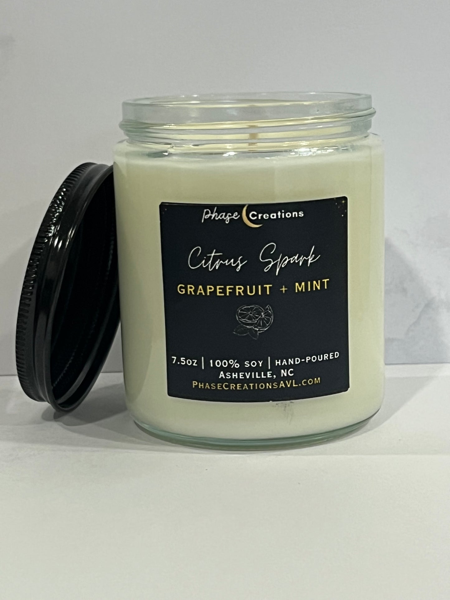 CITRUS SPARK ~ Grapefruit + Mint | Hand-poured Premium Soy Candle
