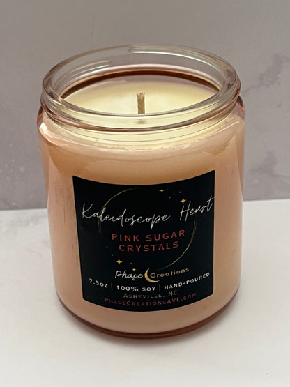 KALEIDOSCOPE HEART ~ Pink Sugar Crystals | Hand-poured Premium Soy Candle