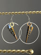 WIRE-WRAPPED TIGER’S EYE KITE MODERN HOOP-DANGLES| GEMSTONE CRYSTAL Earrings