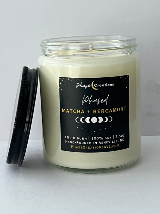 PHASED ~ Matcha + Bergamot | Hand-poured Premium Soy Candle