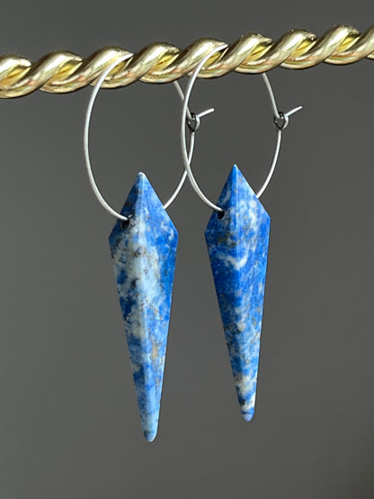 LAPIS LAZULI KITE | GEMSTONE CRYSTAL Earrings
