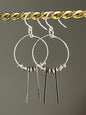 SMOKEY SEA GLASS w/ METAL RECTANGLES | GEMSTONE CRYSTAL EarringsE
