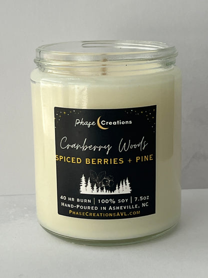 CRANBERRY WOODS ~ Spiced Berries + Pine | Hand-poured Premium Soy Candle
