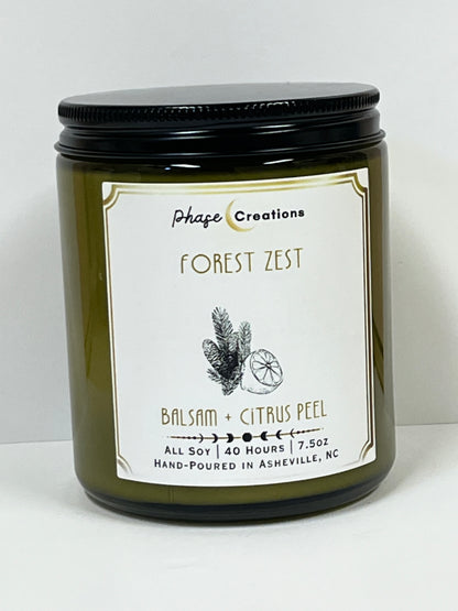 FOREST ZEST ~ Balsam + Citrus Peel | 40 Hour ~ Hand-poured premium Soy Candle