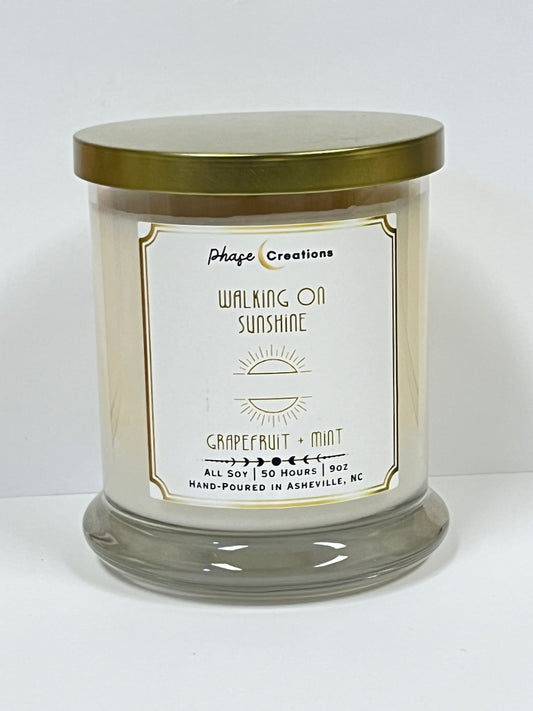 WALKING ON SUNSHINR ~ Grapefruit + Mint | 50 Hour ~ Hand-poured premium Soy Candle