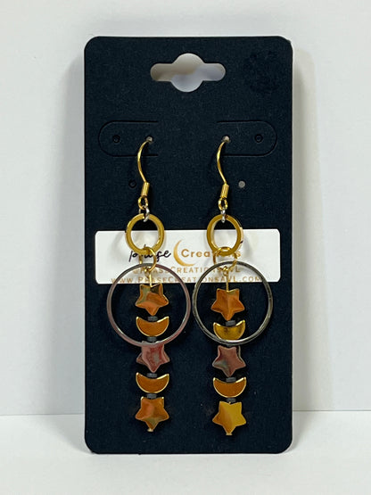 MOON + STAR DANGLES (GP-SS) | Earrings
